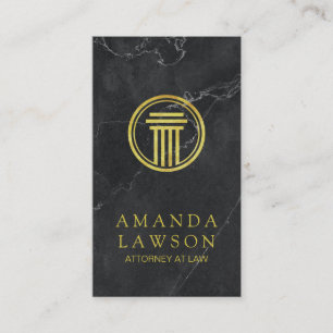Golden Pillar Black Marble Attorney Appointment Card