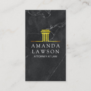 Golden Pillar Black Marble Executive Appointment Card