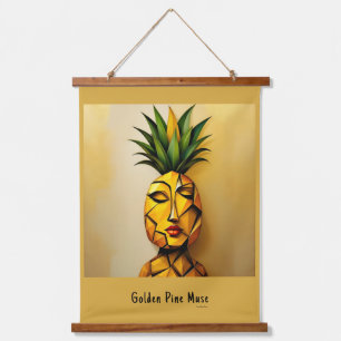 Golden Pine Muse - Pineapple Empire Designs Hanging Tapestry