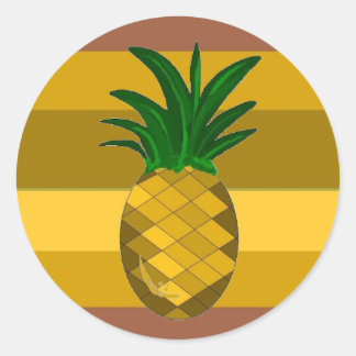 Golden Pineapple Classic Round Sticker
