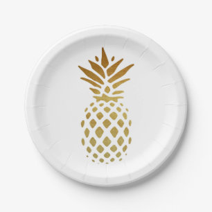 Golden Pineapple, Fruit in Gold Paper Plate