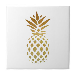 Golden Pineapple, Fruit in Gold Tile