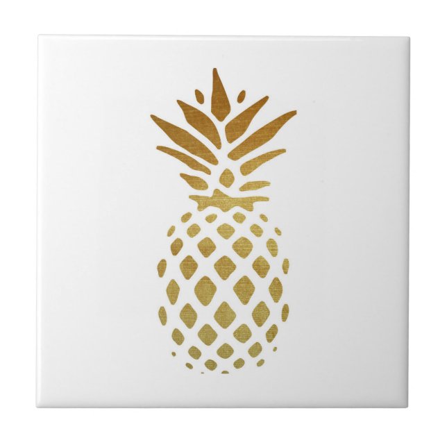 Golden Pineapple, Fruit in Gold Tile (Front)