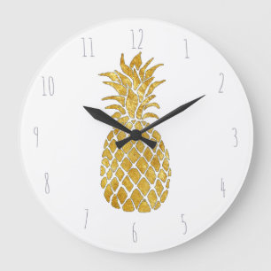 golden pineapple large clock