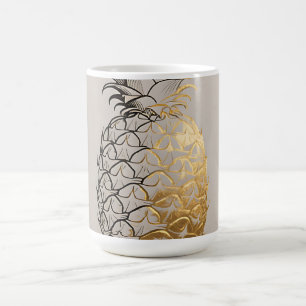 Golden Pineapple Line Art Coffee Mug