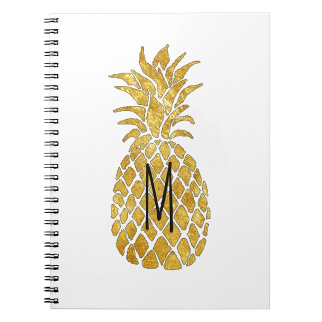 golden pineapple monogram notebook (Front)