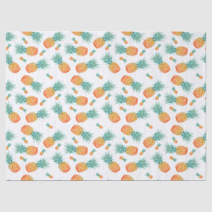 Golden Pineapple Pattern   Tropical Fruit Tissue Paper