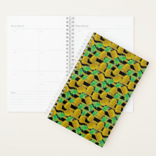 Golden Pineapples On Stripes Planner