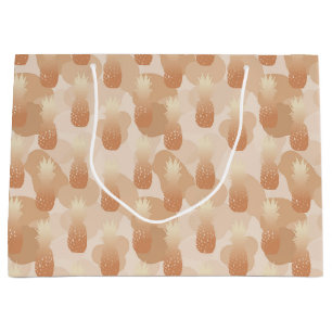Golden Pineapples Pattern Tropical  Large Gift Bag