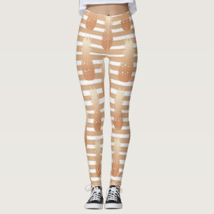 Golden Pineapples Pattern Tropical Leggings