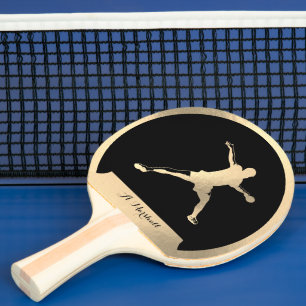 Golden ping-pong player ping pong paddle