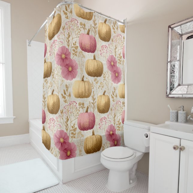Golden & Pink Pumpkins Fall Design (In Situ)
