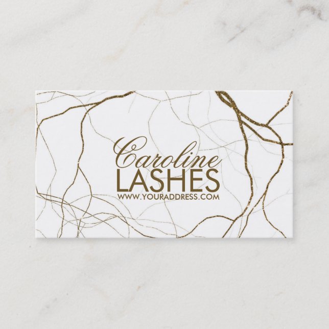 Golden Plant Roots Eyelash Makeup White Card (Front)