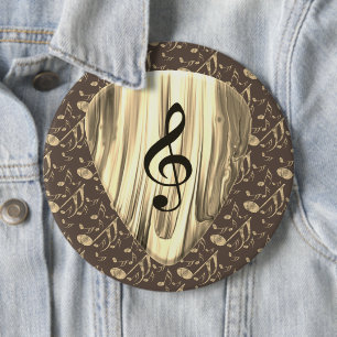 Golden Plectron – Stylish design for music lovers! 6 Inch Round Button
