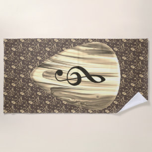Golden Plectron – Stylish design for music lovers! Beach Towel