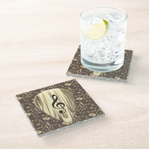 Golden Plectron – Stylish design for music lovers! Glass Coaster