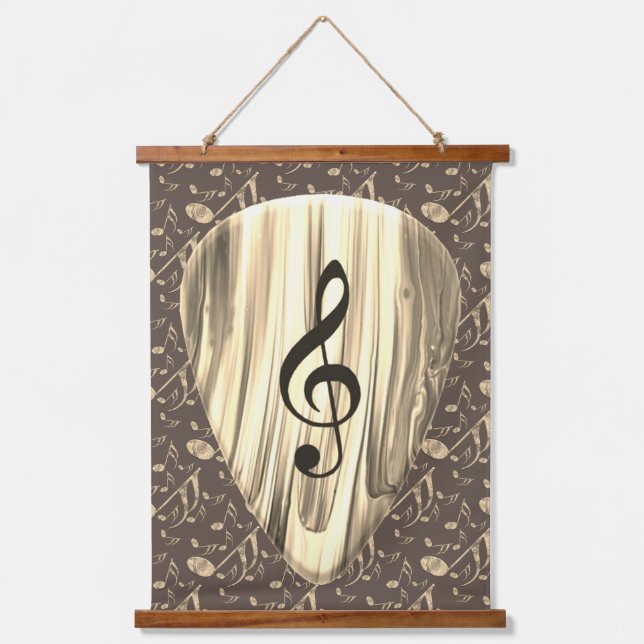 Golden Plectron – Stylish design for music lovers! Hanging Tapestry (Front)