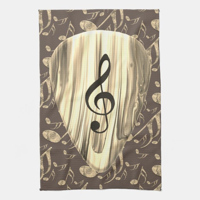 Golden Plectron – Stylish design for music lovers! Kitchen Towel (Vertical)