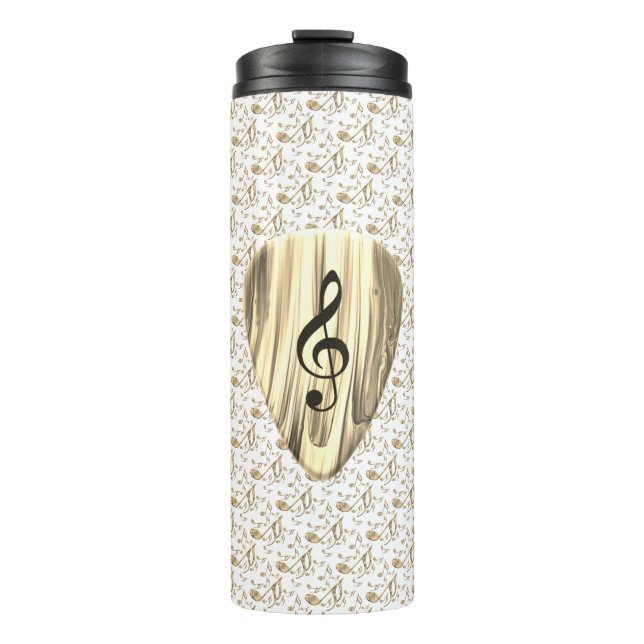 Golden Plectron – Stylish design for music lovers! Thermal Tumbler (Front)