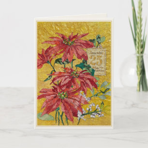 Golden Poinsettia December 25 Fine Art Christmas Holiday Card