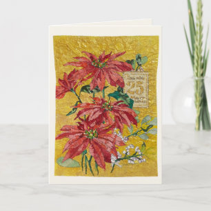 Golden Poinsettia   Fine Art Christmas Message Holiday Card