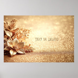 Golden Poinsettia Poster