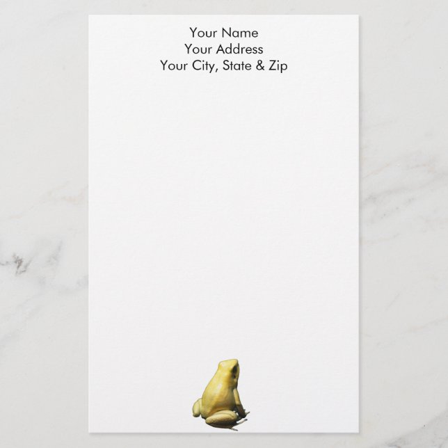 Golden Poison Frog Stationery (Front)