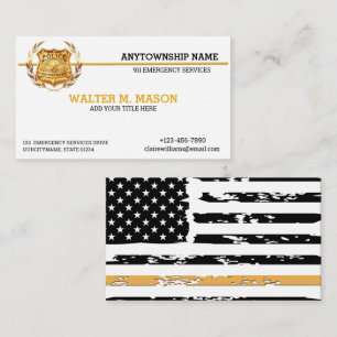 Golden Police Badge Custom Business Card