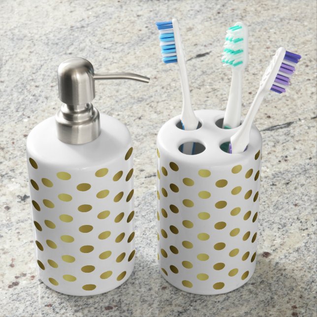 Golden Polka Dot Bathroom Sink Set (Front)