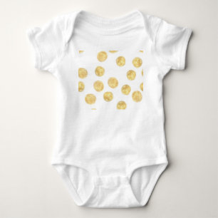 Golden Polka Dot Hand Drawn Baby Bodysuit