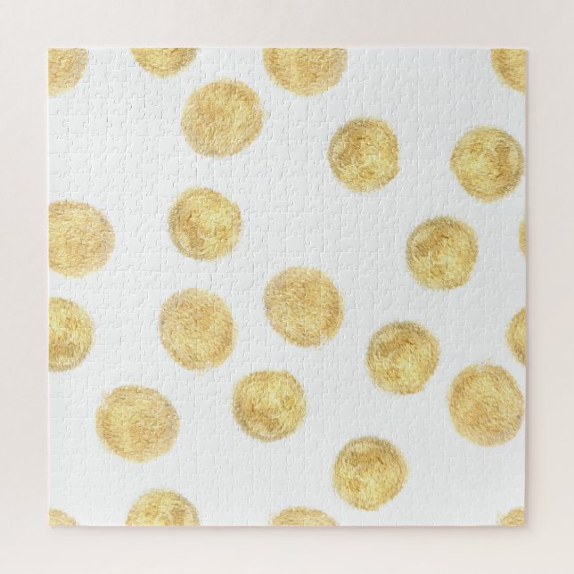 Golden Polka Dot Hand Drawn Jigsaw Puzzle (Vertical)