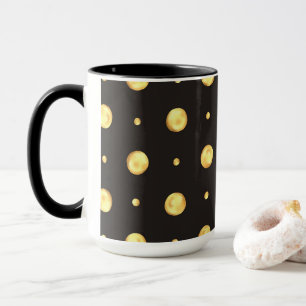 Golden Polka Dot Two-Tone Mug, 15 oz Mug