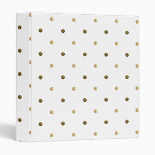 Golden Polka Dots Gold And White Modern Design Binder