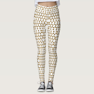 Golden Polka Dots Pattern Custom Leggings