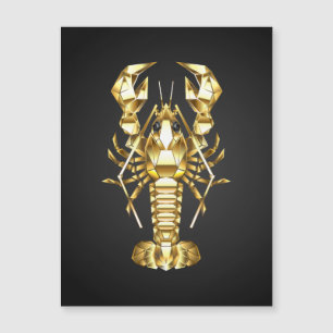 Golden polygonal lobster crawfish on black