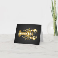 Golden polygonal lobster crawfish on black
