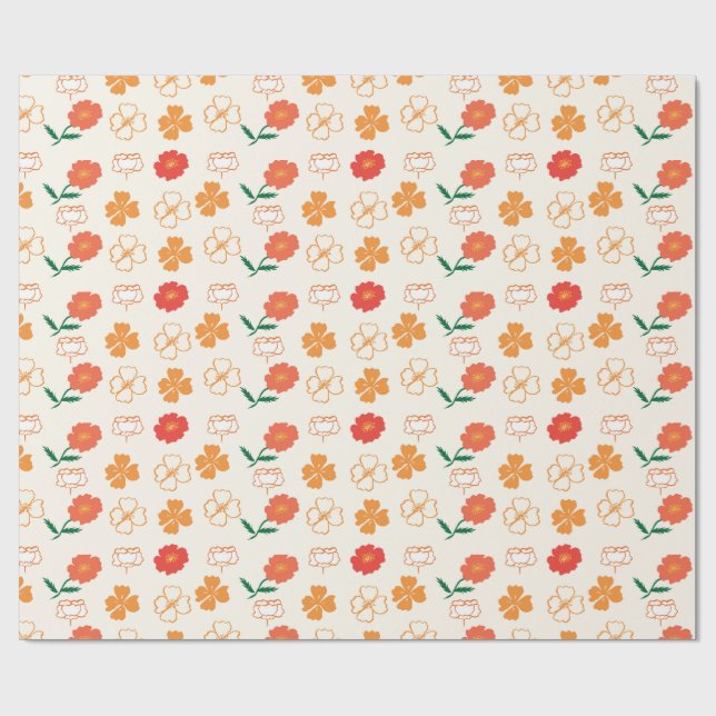 Golden Poppies Wrapping Paper (Flat)