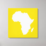 Golden Poppy Audacious Africa Canvas Print<br><div class="desc">Africa map outline in white with contrasting colours in Emporio Moffa's "Safari" palette inspired by the daring adventurousness and wilderness of the continent.</div>