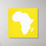 Golden Poppy Audacious Africa Canvas Print<br><div class="desc">Africa map outline in white with contrasting colours in Emporio Moffa's "Safari" palette inspired by the daring adventurousness and wilderness of the continent.</div>