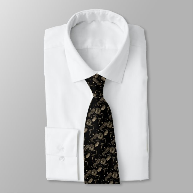 Golden Poppy Black Ties (Tied)