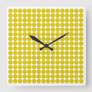 Golden Poppy Safari Dot Square Wall Clock