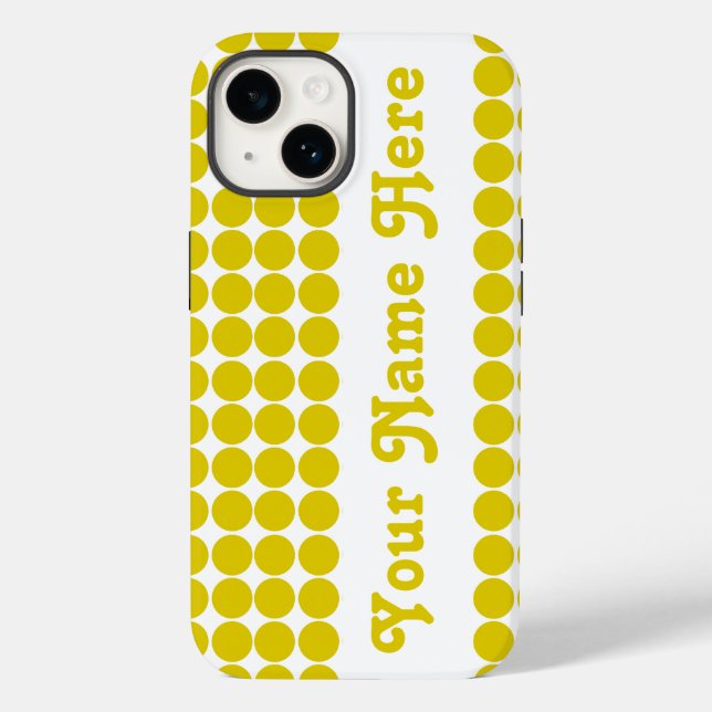 Golden Poppy Safari Dot with name Case-Mate iPhone Case (Back)