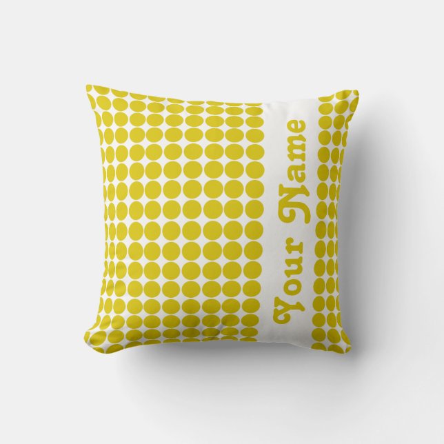 Golden Poppy Safari Dots with custom text Throw Pillow (Front)
