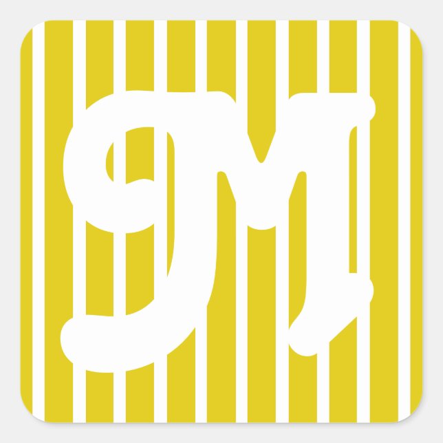 Golden Poppy Safari Stripe Square Sticker (Front)