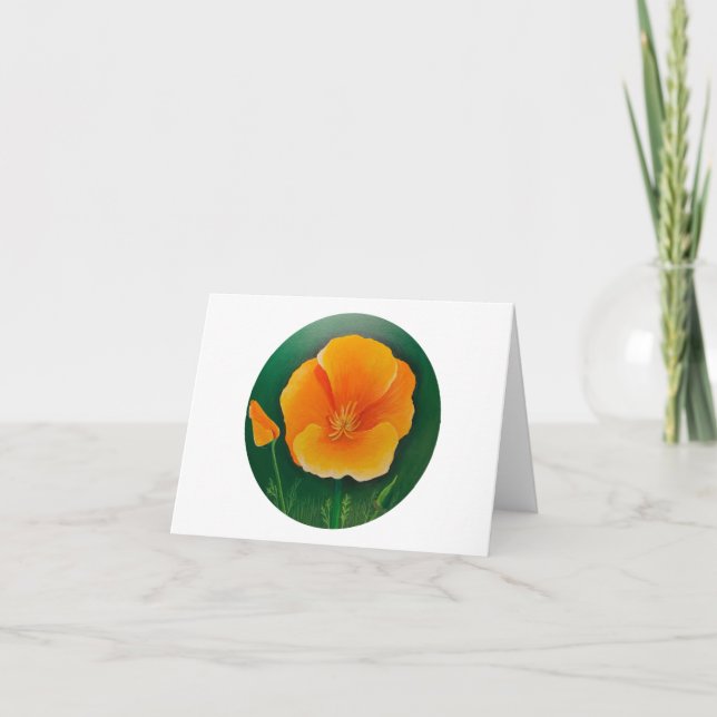Golden Poppy Thank You Card (Front)