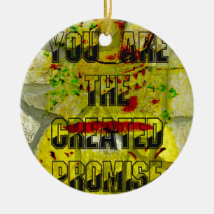 Golden Promise: The Golden Script of Destiny Ceramic Ornament