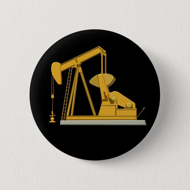 Golden Pumpjack 2 Inch Round Button (Front)