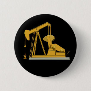 Golden Pumpjack 2 Inch Round Button