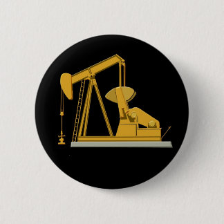 Golden Pumpjack 2 Inch Round Button