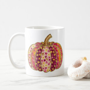 Golden Pumpkin & Floral Delight Coffee Mug